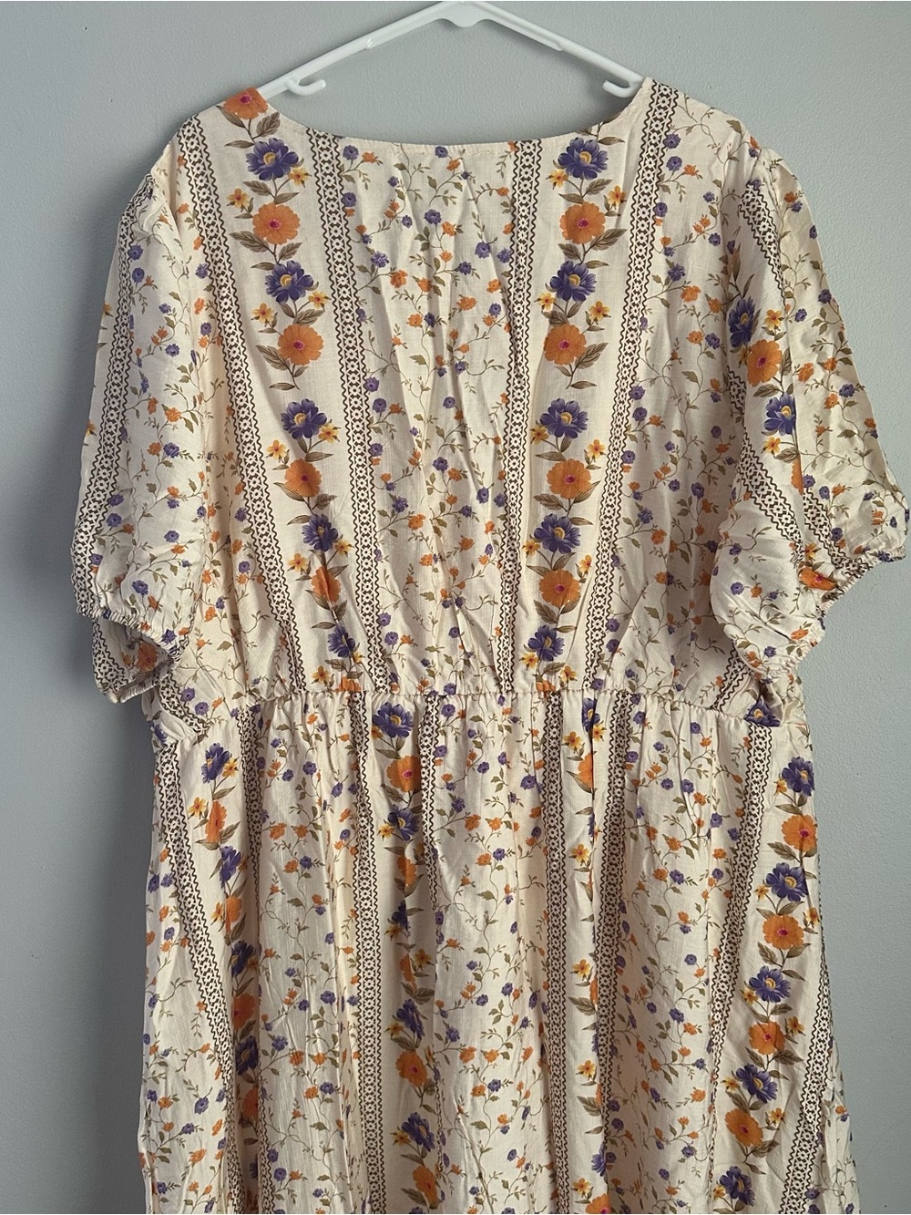 Bloomchic 3x floral cream midi dress 22-24 women’s short sleeve 22/24 nwt - Picture 10 of 10